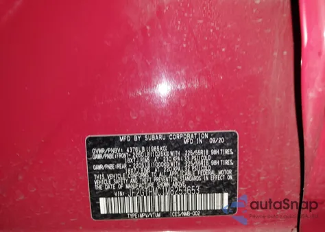 2021 Subaru Crosstrek Limited z USA, uszkodzony, nr VIN JF2GTHMC1M8253653